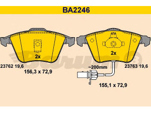BARUM BA2246 stabdžių trinkelių rinkinys, diskinis stabdys 
 Techninės priežiūros dalys -> Papildomas remontas
4B0 698 151 AC, 4B0 698 151 AD