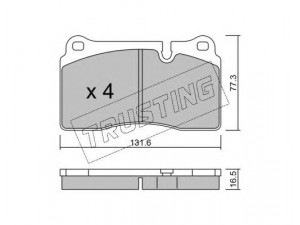 TRUSTING 711.0 stabdžių trinkelių rinkinys, diskinis stabdys 
 Techninės priežiūros dalys -> Papildomas remontas
SFP500045, SFP500070