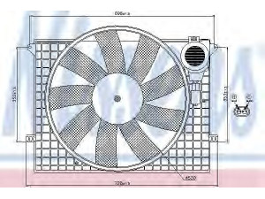 NISSENS 85401 ventiliatorius, radiatoriaus 
 Aušinimo sistema -> Oro aušinimas
220 500 00 93, A2205000093