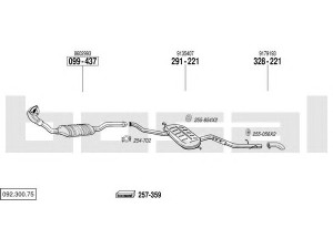 BOSAL 092.300.75 išmetimo sistema 
 Išmetimo sistema -> Išmetimo sistema, visa