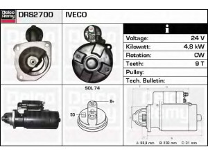 DELCO REMY DRS2700 starteris 
 Elektros įranga -> Starterio sistema -> Starteris
42498130, 2995096, 42522942, 1163626