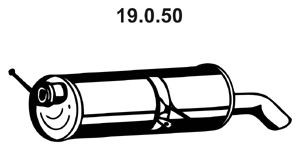 EBERSPÄCHER 19.0.50 galinis duslintuvas 
 Išmetimo sistema -> Duslintuvas
1726.KE, 1726.KF