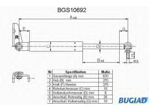 BUGIAD BGS10692 dujinė spyruoklė, bagažinė 
 Priedai -> Bagažinė/pakrovimo skyrius
8BB863620