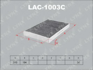 LYNXauto LAC-1003C filtras, salono oras 
 Techninės priežiūros dalys -> Techninės priežiūros intervalai
4A0 091 800, 4A0 819 430 A, 4A0 819 439 A