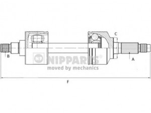 NIPPARTS N2800500 kardaninis velenas 
 Ratų pavara -> Kardaninis velenas
49500-25200