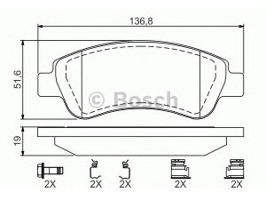 BOSCH 0 986 494 623 stabdžių trinkelių rinkinys, diskinis stabdys 
 Techninės priežiūros dalys -> Papildomas remontas
16 104 896 80, 4252 18, 4252 21