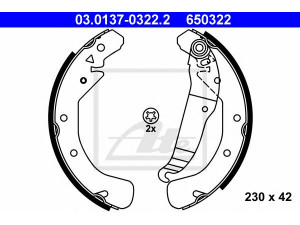 ATE 03.0137-0322.2 stabdžių trinkelių komplektas 
 Techninės priežiūros dalys -> Papildomas remontas
16 05 920, 90512792