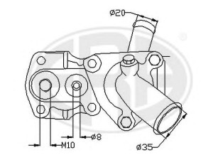 ERA 350343 termostatas, aušinimo skystis 
 Aušinimo sistema -> Termostatas/tarpiklis -> Thermostat
91106680, 91106681