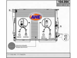 AHE 104.094 radiatorius, variklio aušinimas 
 Aušinimo sistema -> Radiatorius/alyvos aušintuvas -> Radiatorius/dalys
17117521046