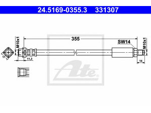 ATE 24.5169-0355.3 stabdžių žarnelė 
 Stabdžių sistema -> Stabdžių žarnelės
34 30 1 161 964, 34 30 1 163 155