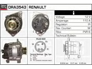 DELCO REMY DRA3543 kintamosios srovės generatorius 
 Elektros įranga -> Kint. sr. generatorius/dalys -> Kintamosios srovės generatorius
7700416958, 7700857373, 7701352302