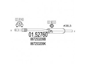 MTS 01.52760 vidurinis duslintuvas 
 Išmetimo sistema -> Duslintuvas
867253209B, 867253209C, 867253209K