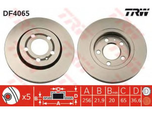 TRW DF4065 stabdžių diskas 
 Stabdžių sistema -> Diskinis stabdys -> Stabdžių diskas
8L0615601, 8N0615601B, 8N0615601B