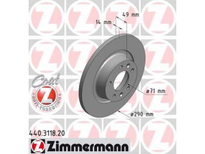 ZIMMERMANN 440.3118.20 stabdžių diskas 
 Stabdžių sistema -> Diskinis stabdys -> Stabdžių diskas
94042 49918, 94675 48487, 4249.22