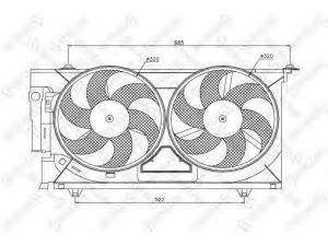 STELLOX 29-99287-SX ventiliatorius, radiatoriaus 
 Aušinimo sistema -> Oro aušinimas
125334, 125354, 1308H4, 1308T4
