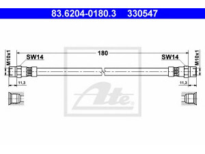 ATE 83.6204-0180.3 stabdžių žarnelė 
 Stabdžių sistema -> Stabdžių žarnelės
9492354