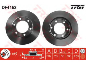 TRW DF4153 stabdžių diskas 
 Dviratė transporto priemonės -> Stabdžių sistema -> Stabdžių diskai / priedai
4351235220, 4351260041, 4351260100