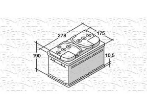 MAGNETI MARELLI 068077073010 starterio akumuliatorius; starterio akumuliatorius 
 Elektros įranga -> Akumuliatorius