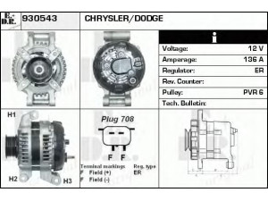 EDR 930543 kintamosios srovės generatorius 
 Elektros įranga -> Kint. sr. generatorius/dalys -> Kintamosios srovės generatorius
04727324AB