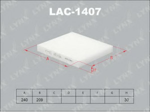 LYNXauto LAC-1407 filtras, salono oras 
 Techninės priežiūros dalys -> Techninės priežiūros intervalai
1253220, 1315686, 1315687, 1452344