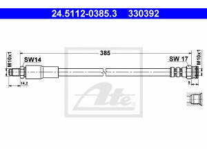 ATE 24.5112-0385.3 stabdžių žarnelė 
 Stabdžių sistema -> Stabdžių žarnelės
77 04 001 947, 77 04 001 948