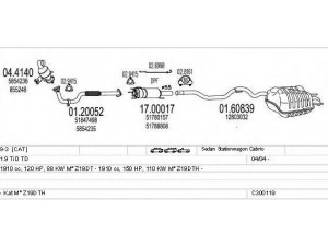 MTS C300119018763 išmetimo sistema 
 Išmetimo sistema -> Išmetimo sistema, visa