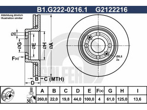 GALFER B1.G222-0216.1 stabdžių diskas 
 Stabdžių sistema -> Diskinis stabdys -> Stabdžių diskas
40206-AX600, 40206-AX603, 77 01 207 795