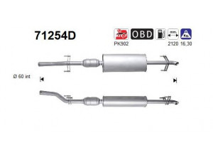 AS 71254D katalizatoriaus keitiklis 
 Išmetimo sistema -> Katalizatoriaus keitiklis
9014902919