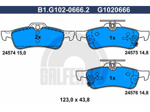 GALFER B1.G102-0666.2 stabdžių trinkelių rinkinys, diskinis stabdys 
 Techninės priežiūros dalys -> Papildomas remontas
04466-0D010, 04466-0D010