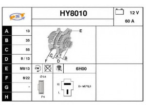 SNRA HY8010 kintamosios srovės generatorius 
 Elektros įranga -> Kint. sr. generatorius/dalys -> Kintamosios srovės generatorius
A2T03691, A2T03792, MD111151