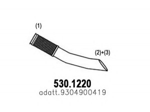 ASSO 530.1220 išleidimo kolektorius 
 Išmetimo sistema -> Išmetimo vamzdžiai
9304900419