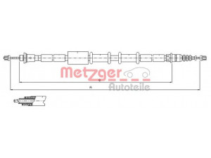 METZGER 1651.22 trosas, stovėjimo stabdys 
 Stabdžių sistema -> Valdymo svirtys/trosai
46731055