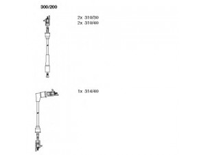 BREMI 300/200 uždegimo laido komplektas 
 Kibirkšties / kaitinamasis uždegimas -> Uždegimo laidai/jungtys