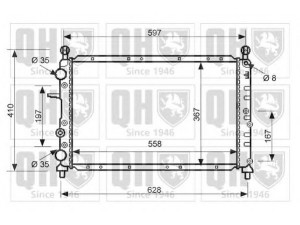 QUINTON HAZELL QER2143 radiatorius, variklio aušinimas 
 Aušinimo sistema -> Radiatorius/alyvos aušintuvas -> Radiatorius/dalys
46 421 463, 46 551 214