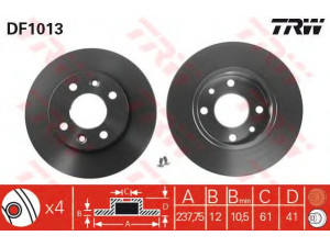 TRW DF1013 stabdžių diskas 
 Dviratė transporto priemonės -> Stabdžių sistema -> Stabdžių diskai / priedai
6001547684, 6001549211, 7700704705
