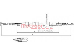 METZGER 251.33 trosas, stovėjimo stabdys 
 Stabdžių sistema -> Valdymo svirtys/trosai
46542755