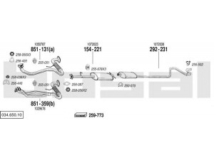 BOSAL 034.650.10 išmetimo sistema 
 Išmetimo sistema -> Išmetimo sistema, visa