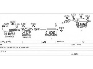 MTS C240261010085 išmetimo sistema 
 Išmetimo sistema -> Išmetimo sistema, visa