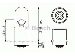 BOSCH 1 987 302 287 lemputė, salono apšvietimas; lemputė, stovėjimo žibintas; lemputė, kontūrų lemputė/atšvaitas 
 Kėbulas -> Priekinis žibintas/dalys -> Lemputė, priekinis žibintas