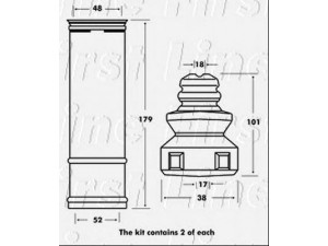 FIRST LINE FPK7004 apsauginio dangtelio komplektas, amortizatorius
1K0511353J, 1K0513425, 1K0511353J