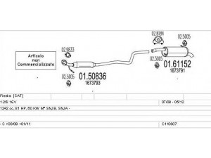 MTS C110837021865 išmetimo sistema 
 Išmetimo sistema -> Išmetimo sistema, visa