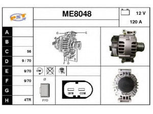 SNRA ME8048 kintamosios srovės generatorius 
 Elektros įranga -> Kint. sr. generatorius/dalys -> Kintamosios srovės generatorius
2711540802