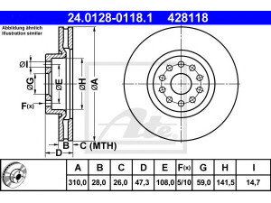 ATE 24.0128-0118.1 stabdžių diskas 
 Stabdžių sistema -> Diskinis stabdys -> Stabdžių diskas
60629865