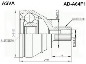ASVA AD-A64F1 jungčių komplektas, kardaninis velenas 
 Ratų pavara -> Sujungimai/komplektas
4E0498099A, 4E0498099AX, 4F0498099