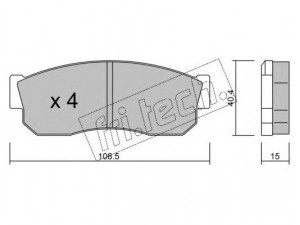 fri.tech. 211.0 stabdžių trinkelių rinkinys, diskinis stabdys 
 Techninės priežiūros dalys -> Papildomas remontas
41060-01A25, 41060-01A85, 41060-03A25