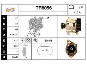 SNRA TR8056 kintamosios srovės generatorius 
 Elektros įranga -> Kint. sr. generatorius/dalys -> Kintamosios srovės generatorius
7700869600