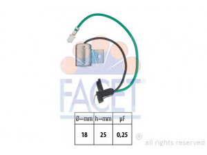 FACET 0.0628 kondensatorius, uždegimas 
 Kibirkšties / kaitinamasis uždegimas -> Degimo skirstytuvas/dalys
9938269, SE 141914.007A