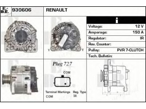 EDR 930606 kintamosios srovės generatorius 
 Elektros įranga -> Kint. sr. generatorius/dalys -> Kintamosios srovės generatorius
8200854117