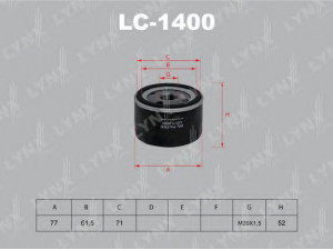 LYNXauto LC-1400 alyvos filtras 
 Techninės priežiūros dalys -> Techninės priežiūros intervalai
5006227, 5013388, 5013389, 5016714