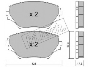 fri.tech. 445.0 stabdžių trinkelių rinkinys, diskinis stabdys 
 Techninės priežiūros dalys -> Papildomas remontas
04465-42070, 04465-42071, 04465-42080